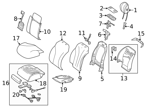 Passenger Seat Components for 2019 Mercedes-Benz S450 #0