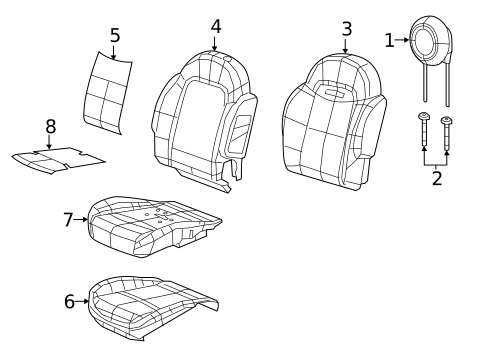 Passenger Seat Components for 2021 Fiat 500X #0