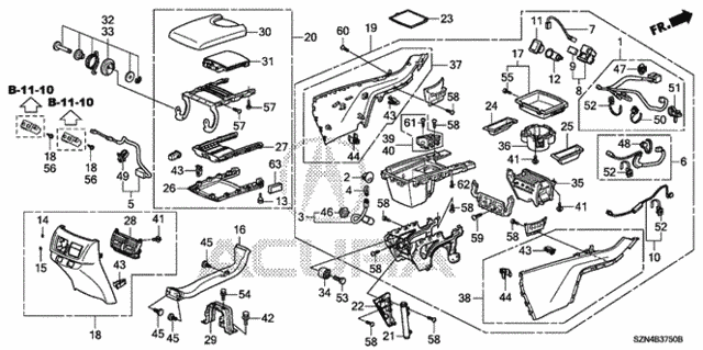 Rear Console for 2011 Acura ZDX #0
