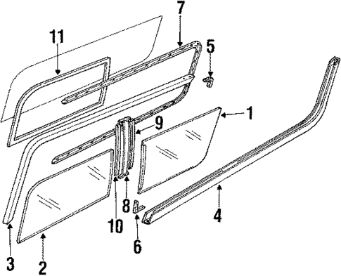 Movable Glass for 1985 Ford Bronco #0