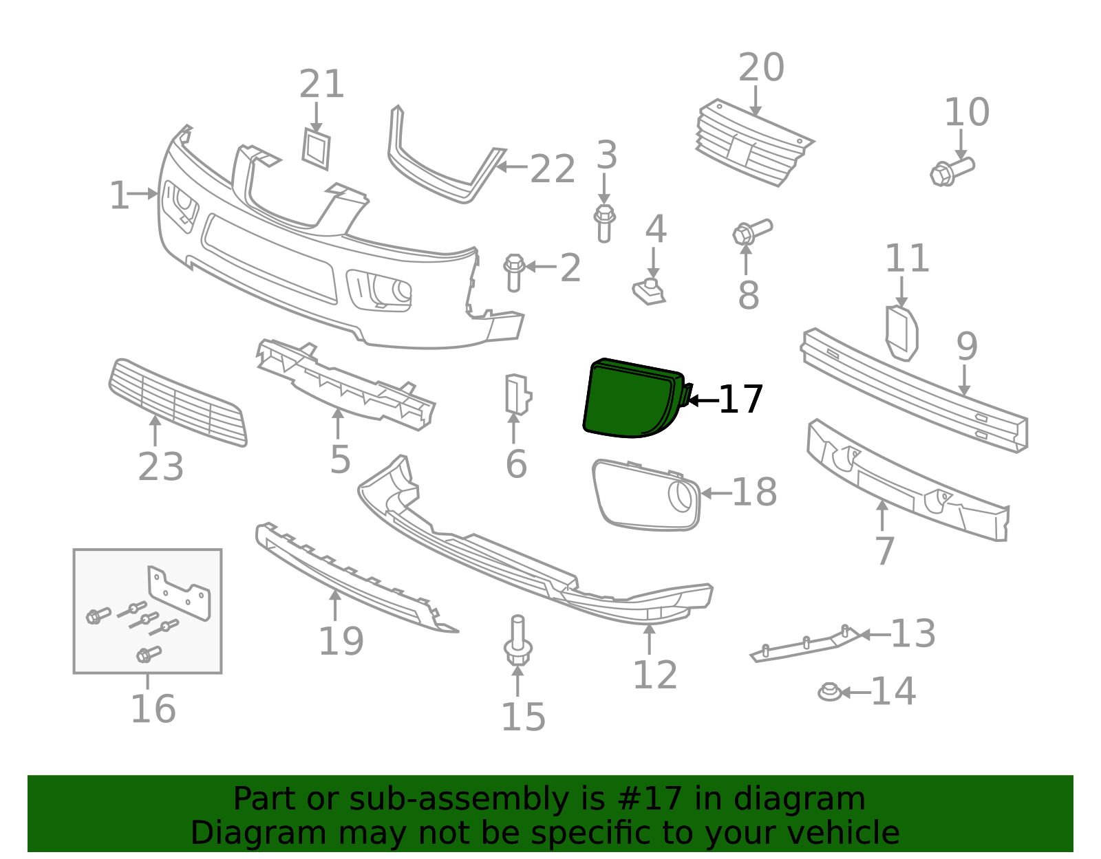 2006-2007 Saturn Vue Bumper Cover Spacer Panel 22734378 | TascaParts.com