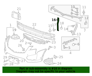 2017-2025 Cadillac XT5 Front Bumper Fascia Support Brace 23266488 GM ...