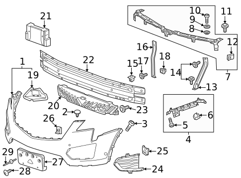 Bumper & Components - Front for 2025 Cadillac XT5 #0