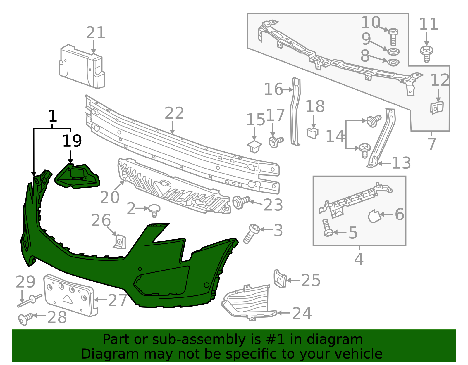 2020-2025 Cadillac XT5 Primed Front Bumper Upper Fascia 84769849