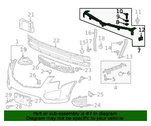 2019-2026 Cadillac XT5 Front Bumper Fascia Center Support 84572774 GM ...