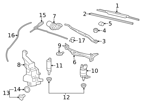 Wiper & Washer Components for 2012 Cadillac CTS #1
