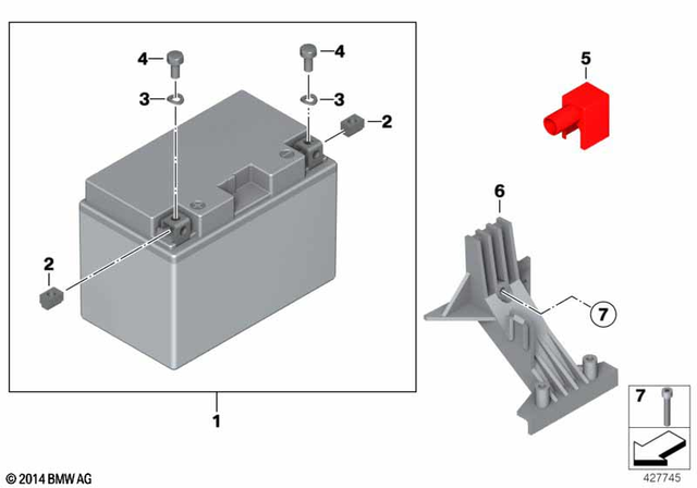 61217691659 - : Battery Hold Down for BMW-Motorrad Image