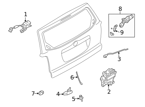 Lock & Hardware for 2002 Mazda Tribute #2