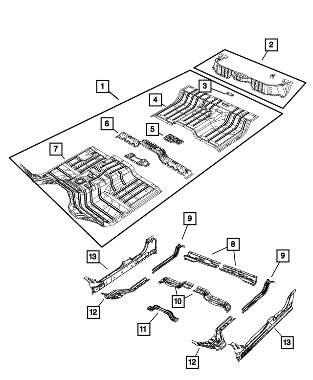 68269460AF - : Front Floor Pan for Mopar Image