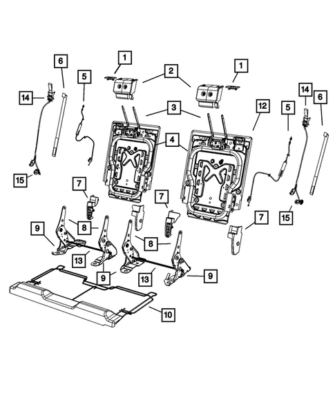 Rear Seats - Third Row - Adjusters, Recliners, Shields and Risers for 2011 Dodge Journey #0