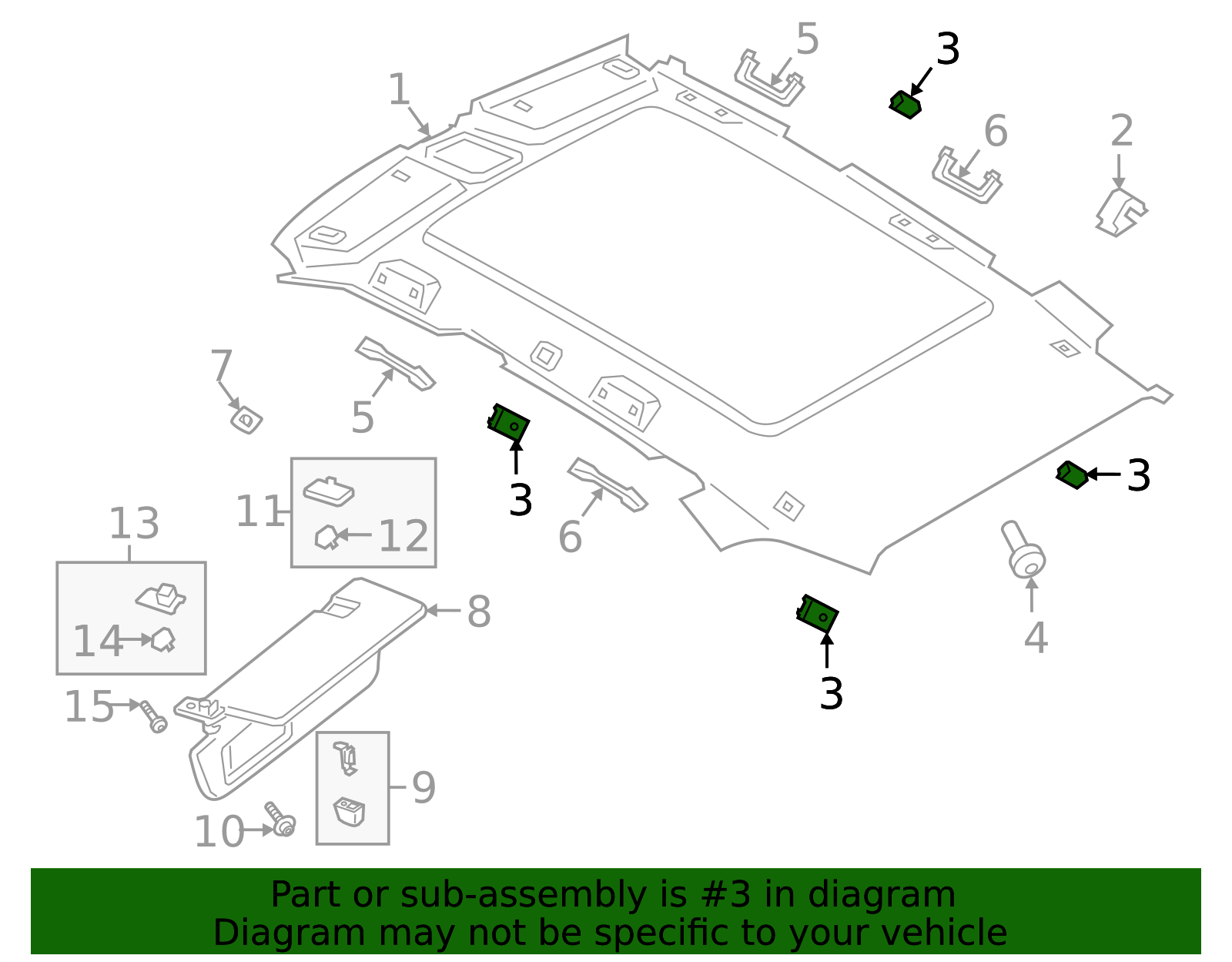 Headliner Bracket - Porsche (9Y0-861-688-1E0)