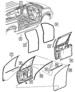 4717701AF - Doors and Related Parts: Sliding Door Waterdam, Left for Mopar Image image