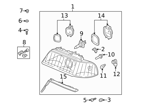 Headlamp Components for 2003 Audi A8 Quattro #1