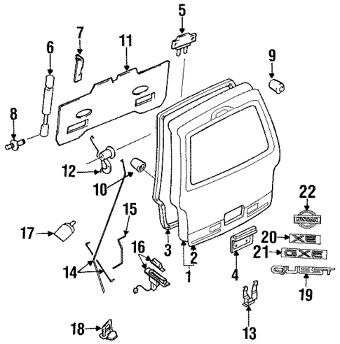 Liftgate for 1998 Nissan Quest #0