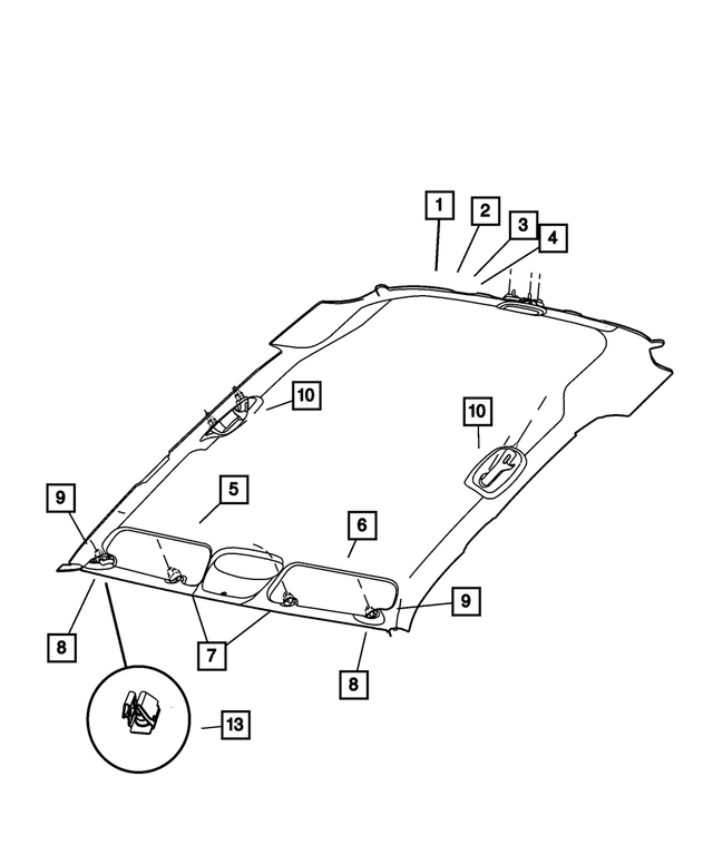 1ET82BD1AA - Interior Trim: Headliner for Mopar Image
