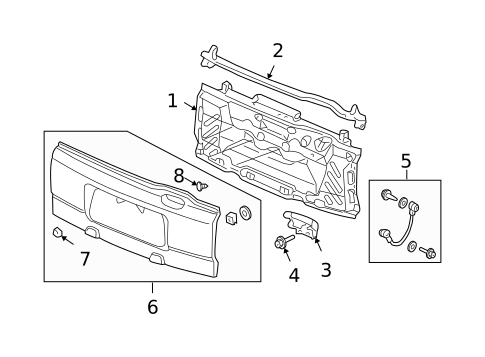 Gate & Hardware for 2003 Honda Element #1