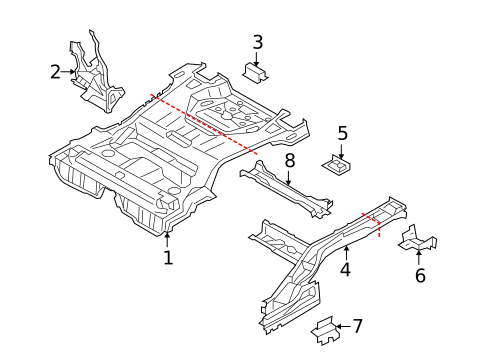 Rear Floor & Rails for 2013 Volvo XC60 #0