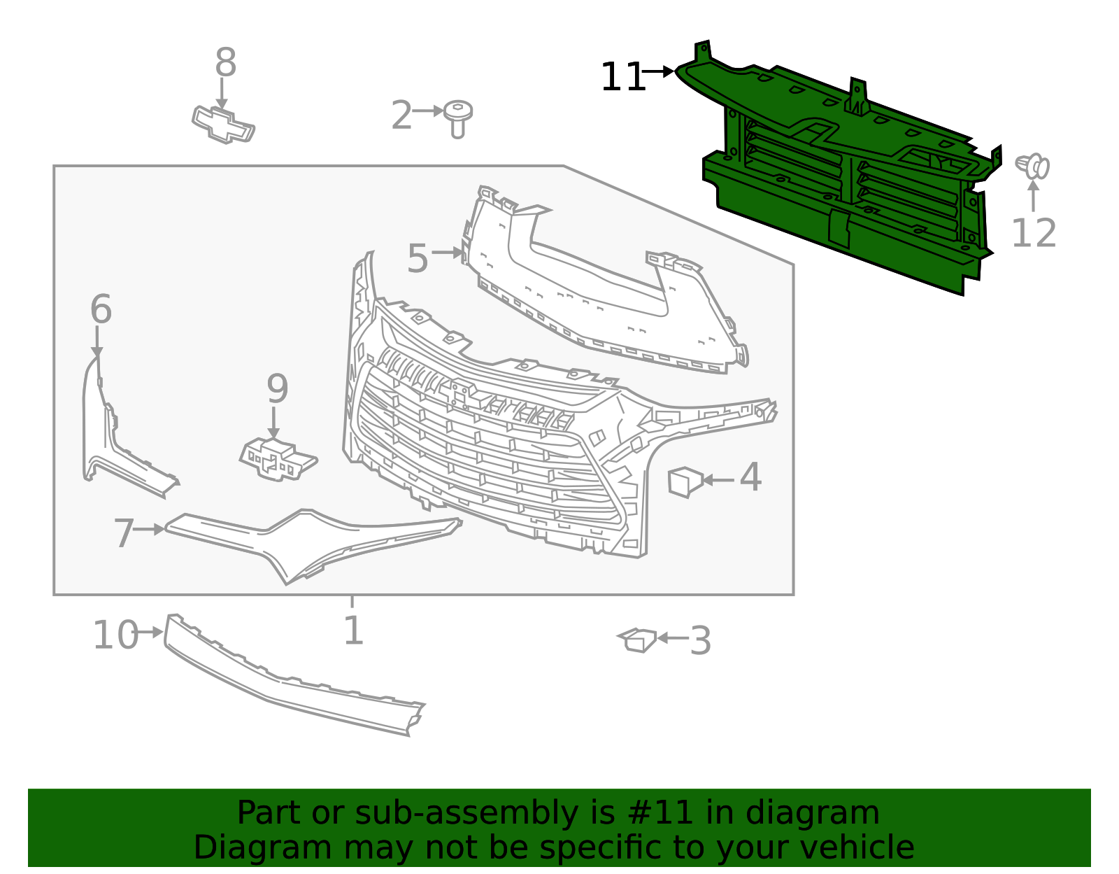 2019-2026 Chevrolet Blazer Front Bumper Shutter 85535383 | OEM Parts Online