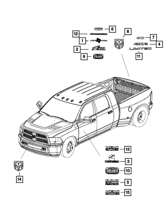 68205000AA - Exterior Ornamentation: Limited Nameplate for Mopar Image image