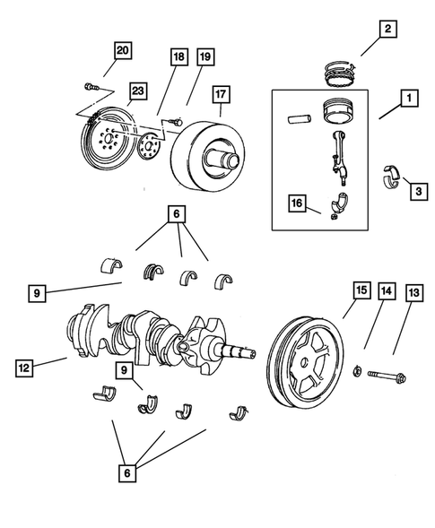 Crankshaft, Piston and Torque Converter for 2004 Dodge Caravan #0