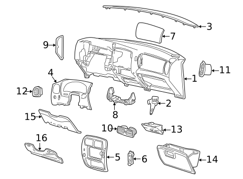 Instrument Panel for 2002 Ford Explorer Sport #0