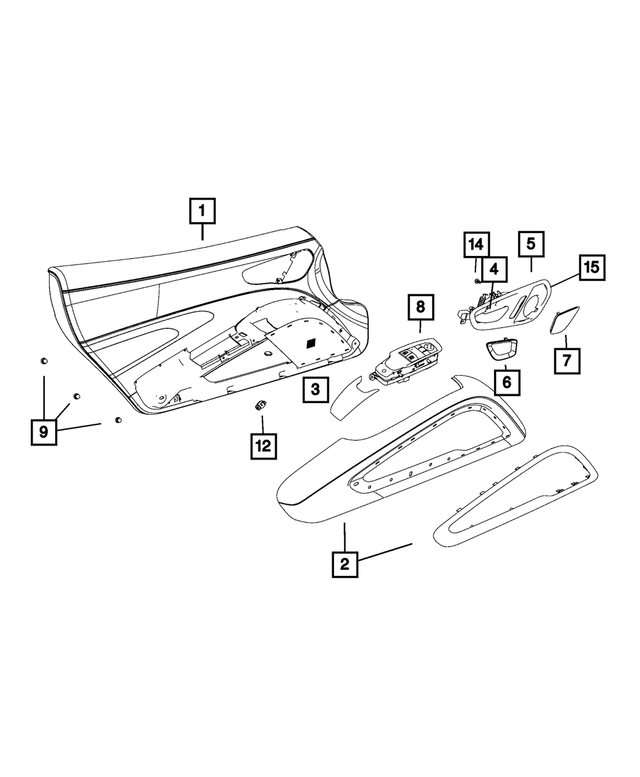 5NL611V5AA - : Front Door Trim Panel, Left for Mopar Image