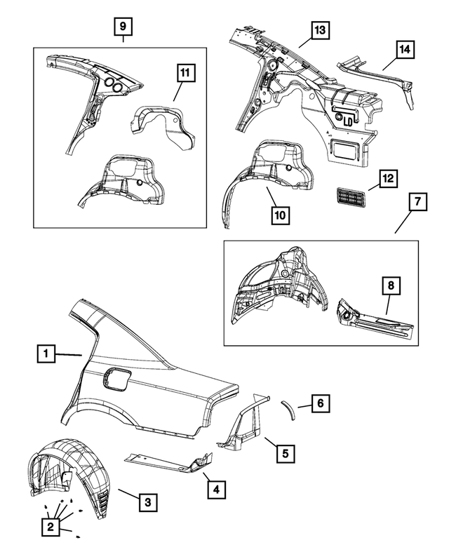 68096292AD - Body Sheet Metal Except Doors: Body Side Aperture Outer Panel, Right for Mopar Image image