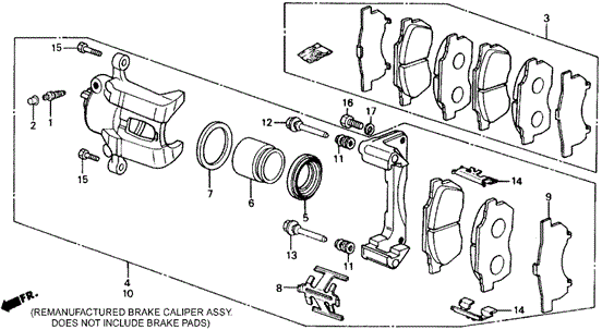 Front Brake Caliper (1) for 1991 Honda CRX #0