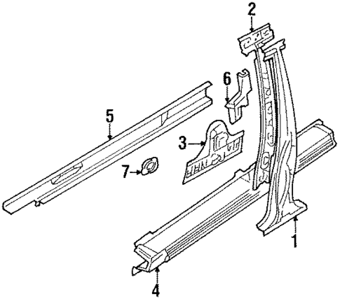 Center Pillar for 1992 Toyota Corolla #0