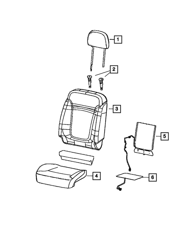 7RA54U02AA - Interior Trim: Front Seat Back Cover, Right for Mopar Image