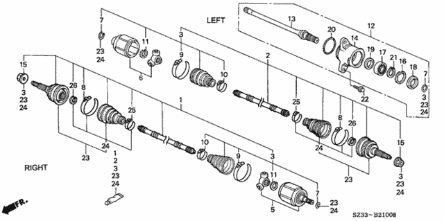 Driveshaft (1) for 1997 Acura RL #0