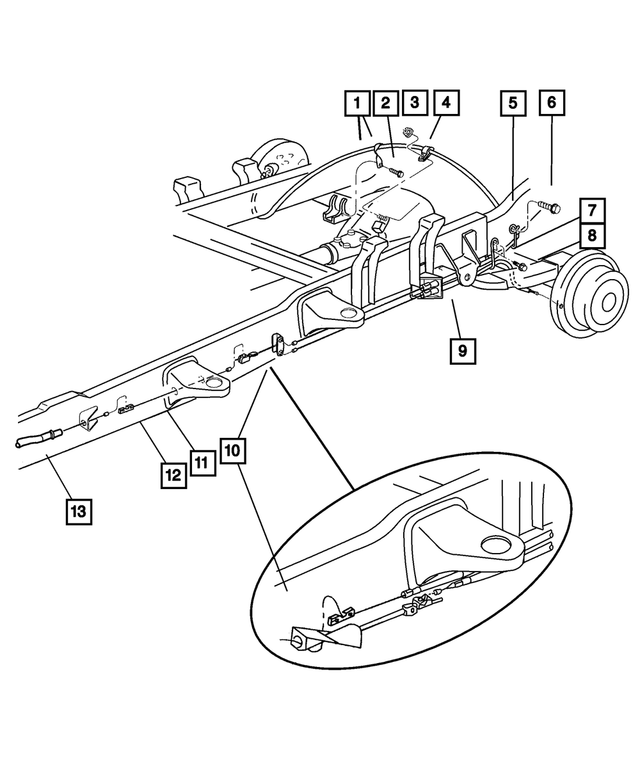 52009712AA - Parking Brake: Parking Brake Cable, Right for Mopar Image image
