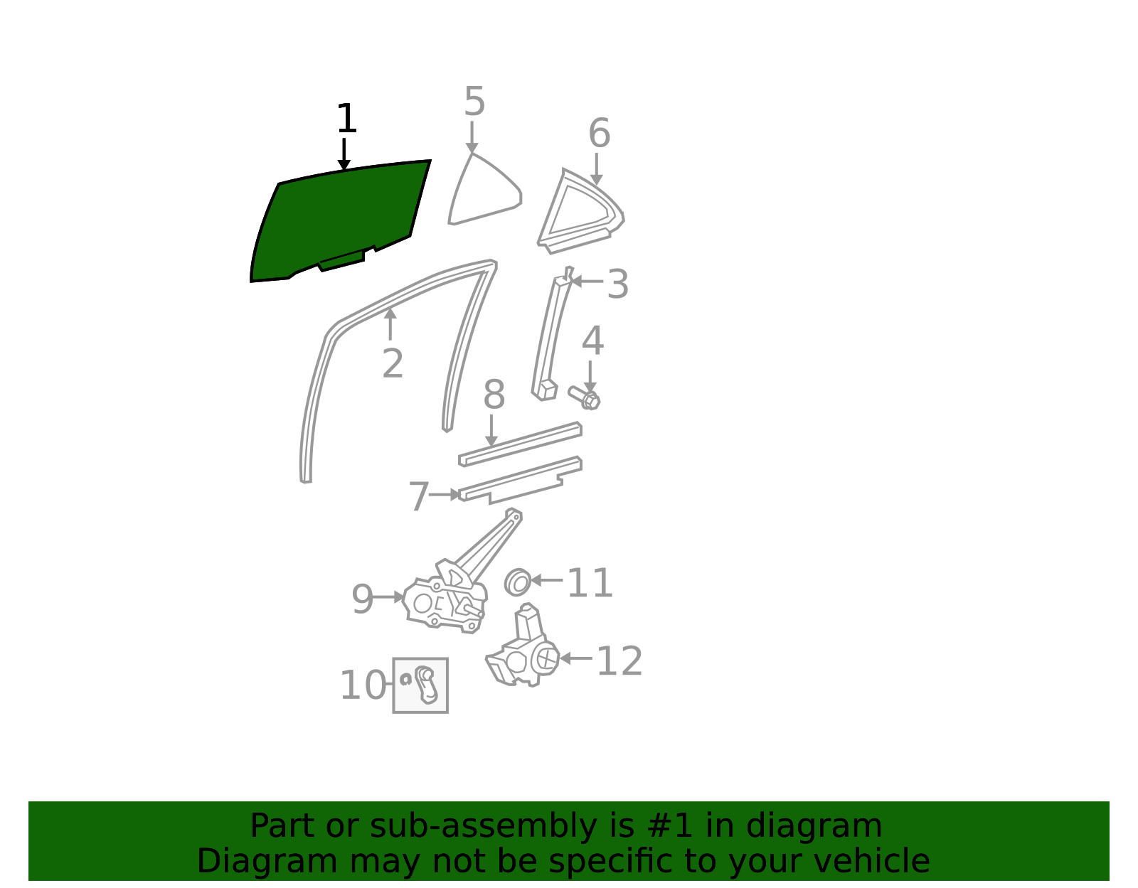 2009-2011 Toyota Yaris Movable Glass 68140-52211 | MotorMotor