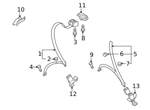 Rear Seat Belts for 2009 Audi A4 Quattro #0