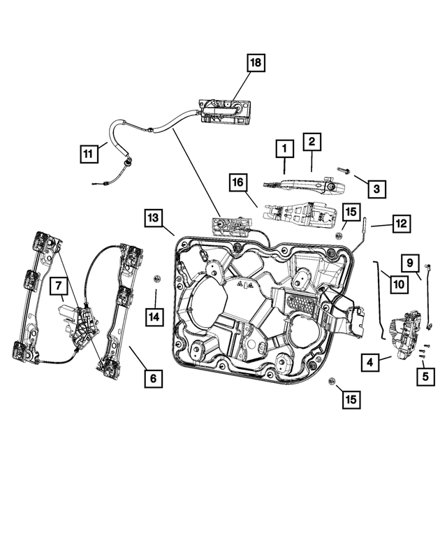 1MX37HBVAE - Doors, Door Mirrors and Related Parts: Exterior Door Handle, Left for Mopar Image