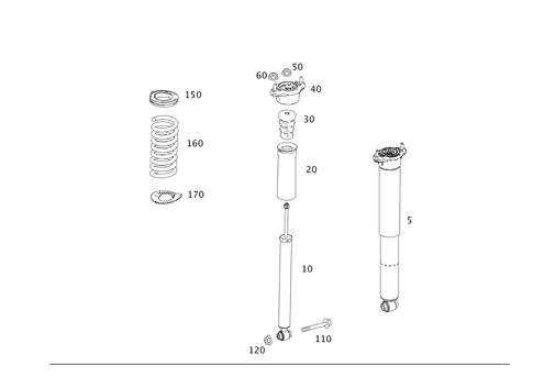 Rear Suspension Strut and Suspension Strut Mount for 2013 Mercedes-Benz C250 #0
