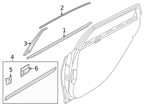 Exterior Trim - Rear Door for 2023 Genesis G90 #0