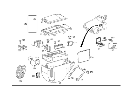 Fuse Cabinet, Fuse Box and Relay Unit for 1999 Mercedes-Benz SLK230 #0