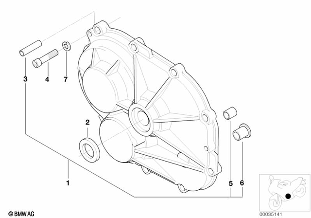 23117683388 - Manual Transmission: Housing Cover - Blank for BMW-Motorrad Image