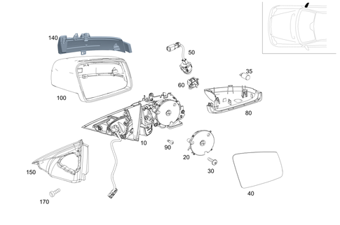 Outside Mirror, Right for 2013 Mercedes-Benz E400 #0