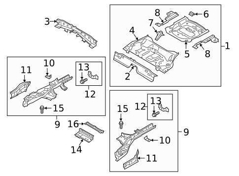 Rear Floor & Rails for 2023 Ford Escape #0