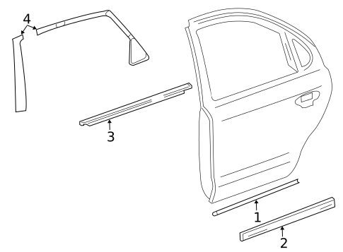 Exterior Trim - Rear Door for 2008 Mercury Sable #0