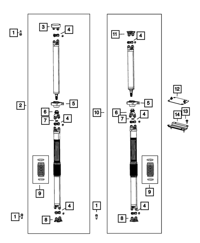 68196081AA - Differential and Drive Line: Drive Shaft Bearing Kit for Mopar Image