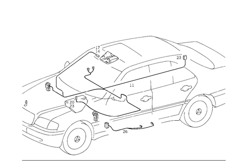 Cable Harness for Exit and Interior Light for 1996 Mercedes-Benz C280 #0