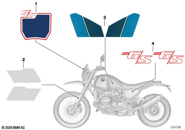 51145BA0AE1 - : Decor Fuel Tank Left for BMW-Motorrad Image