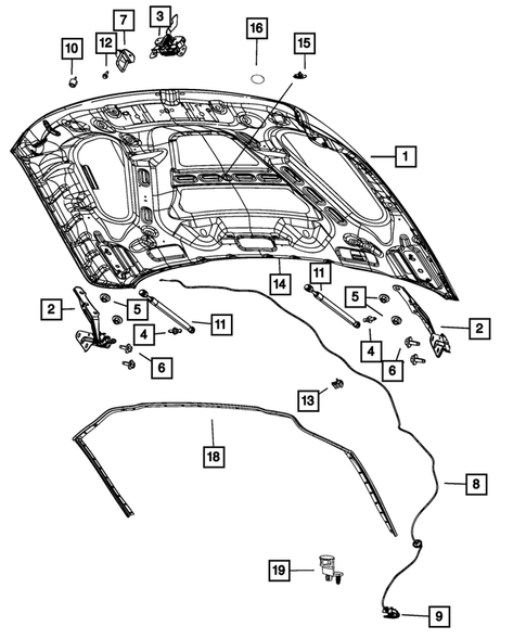 Hood and Hood Release for 2019 Ram 2500 #0