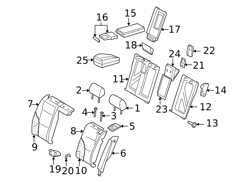 Rear Seat Components for 2013 Audi A3 Quattro #0