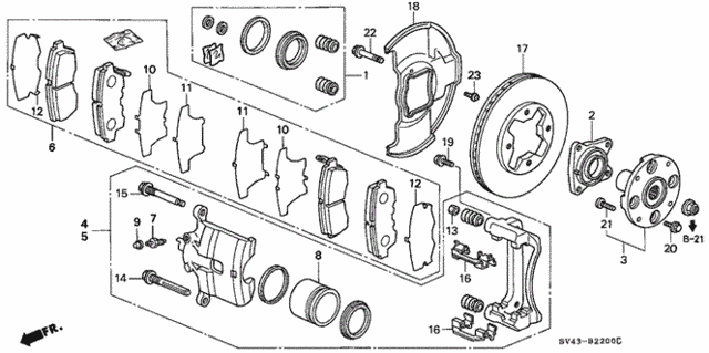 Front Brake (1) for 1995 Honda Accord #0
