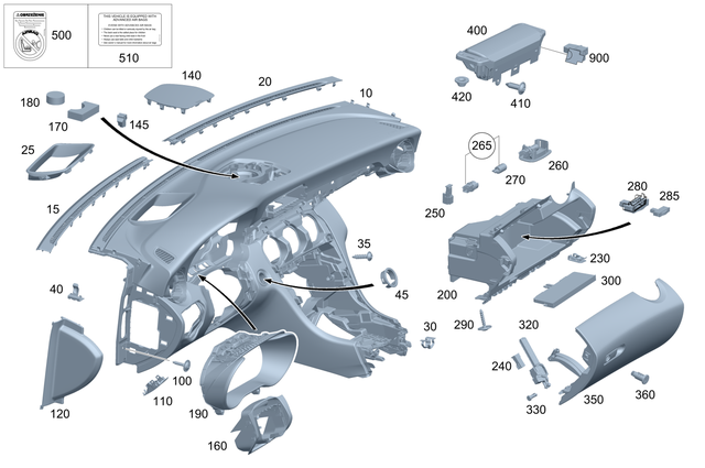 2056804205 - Trim: Instrument Panel for Mercedes-Benz: C350e, C400, C43 AMG, C450 AMG, C63 AMG, C63 AMG S Image image