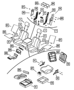 1RT35XDVAA - Interior Trim: Front Headrest for Dodge: Ram 1500, Ram 2500, Ram 3500 | Ram: 1500, 2500, 3500 Image